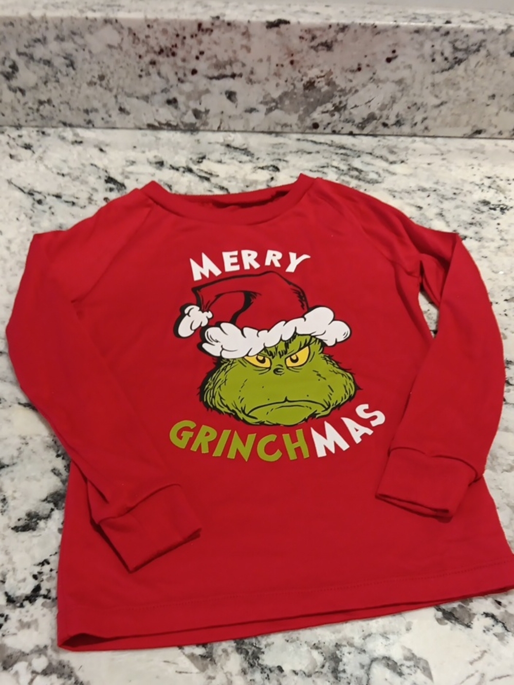 5T Kids Merry Grinchmas Red Long-Sleeve Shirt